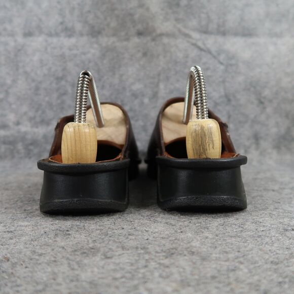 Clarks Shoes Womens 7 Casual Clogs Slip On Leather Brown Retro Classic Comfort - Picture 5 of 13